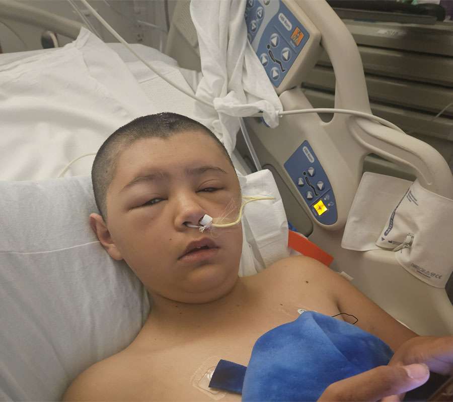 Dominic De La Cruz has a long road of recovery ahead of him after being struck by a car while riding his bicycle in Pocatello last week.