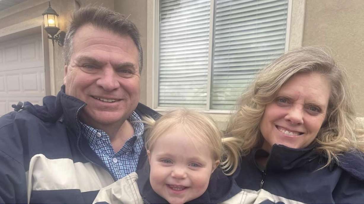 Kathryn and Michael Maddix pose in a photo with their granddaughter. Michael Maddix decided to end his life which has devastated the Maddix family.