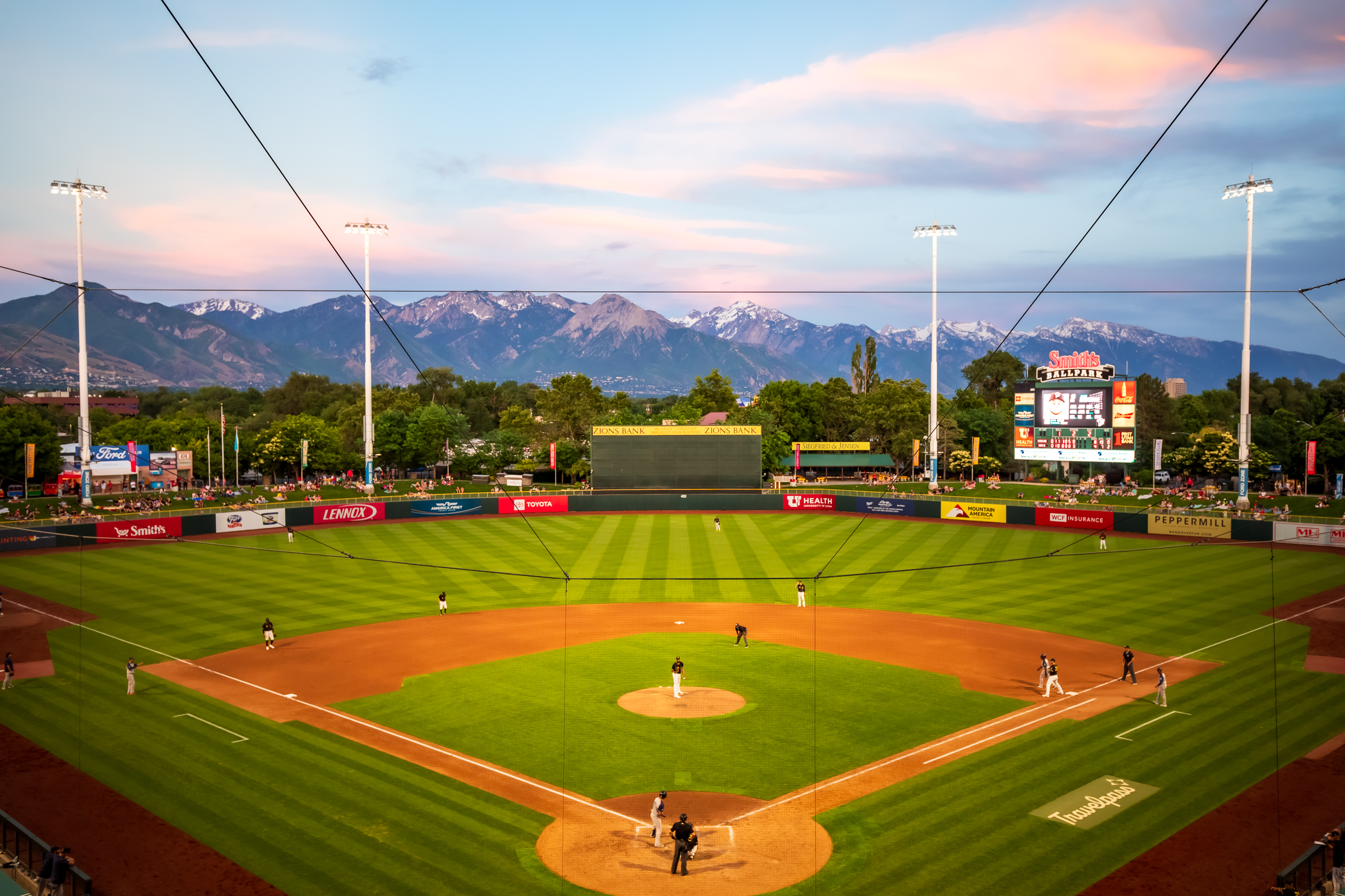 Smith's Ballpark is pictured during a Salt Lake Bees game on June 13. Salt Lake City is negotiating with the University of Utah on a deal that will keep the Utes at the stadium in 2025 while the city works for a new use for the land.