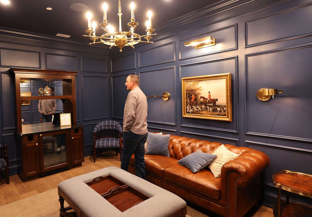 Brad Bonham, entrepreneur-in-residence, appointed by Gov. Spencer Cox, walks through the groom's room in his Twenty & Creek Premier Venue in Sandy on Aug. 15. Bonham is the state's first entrepreneur-in-residence.