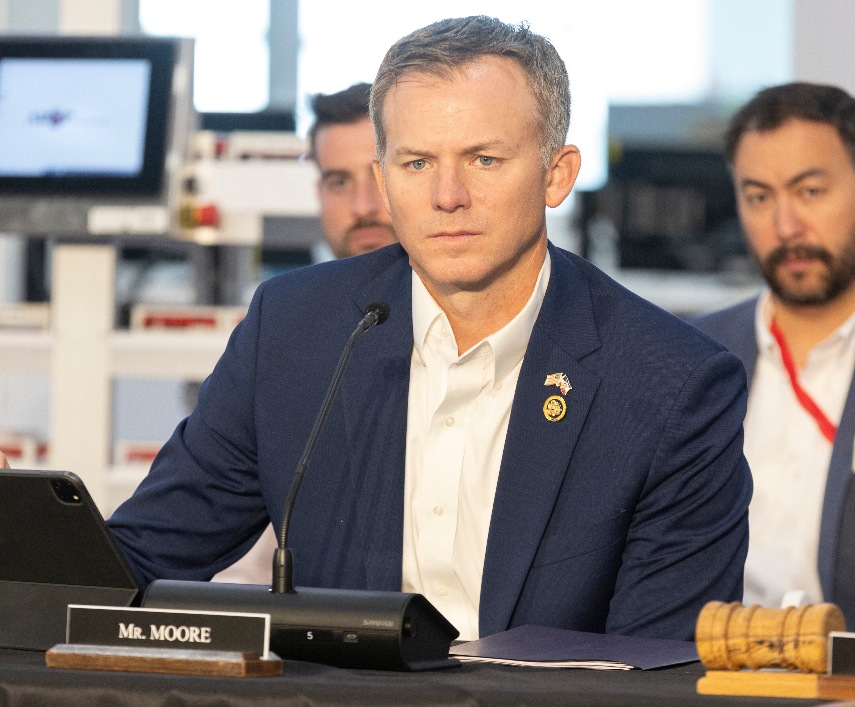 Rep. Blake Moore, R-Utah, listens to proceedings at a field hearing for the House Ways and Means Committee in Salt Lake City on July 12. As part of the House Budget Committee, Moore questioned, Congressional Budget Office Director Phillip Swagel this week.
