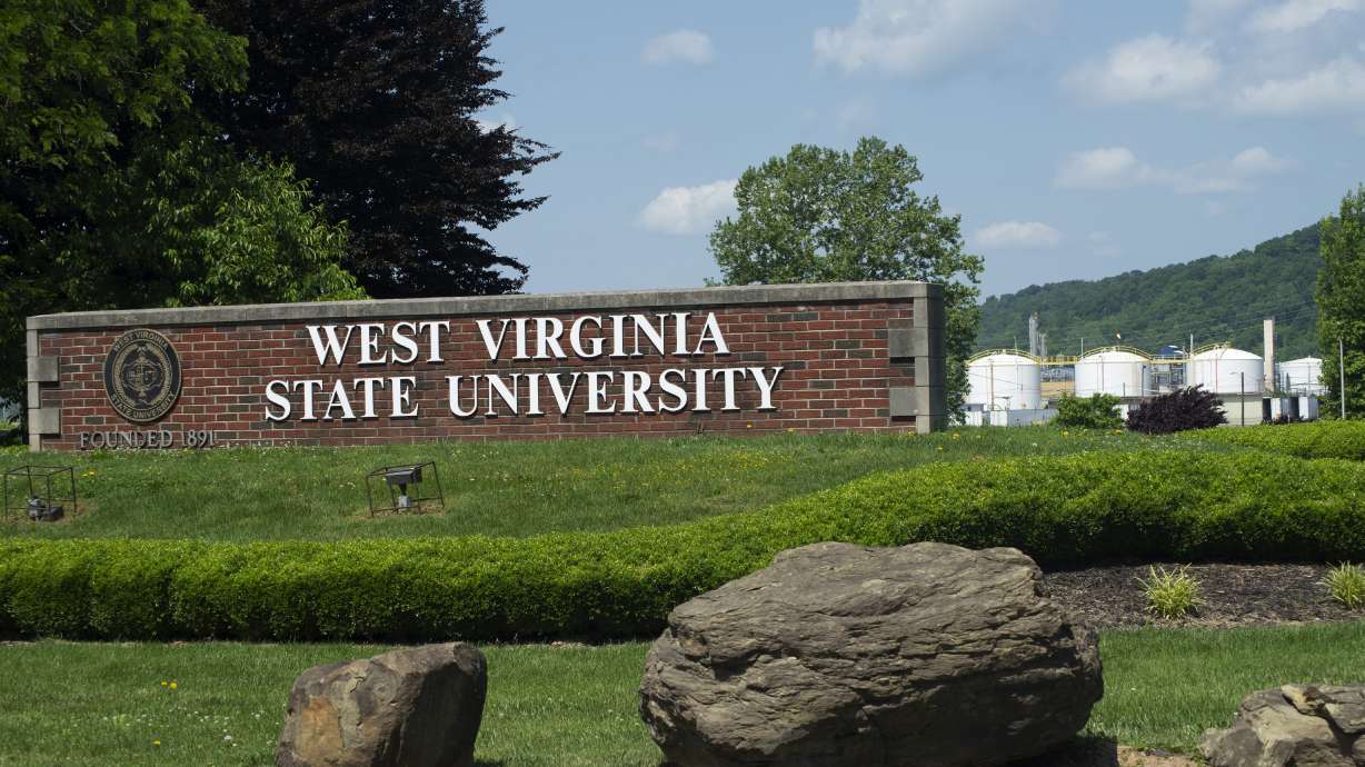 FILE - An entrance to West Virginia State University is seen in Institute, W.Va., May 21, 2022.