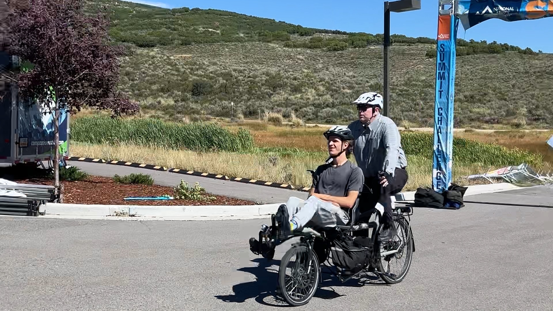 Josh and James Taylor finish the 2024 National Abilities Center Summit Challenge on Aug. 12.