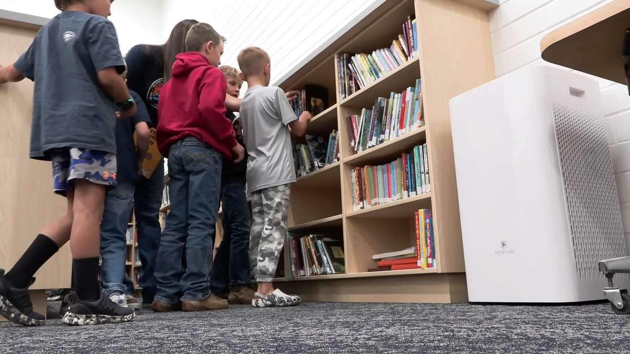 Back to school means back to lessons for students at Mona Elementary in Juab County, who were able to see their new library for the first time.