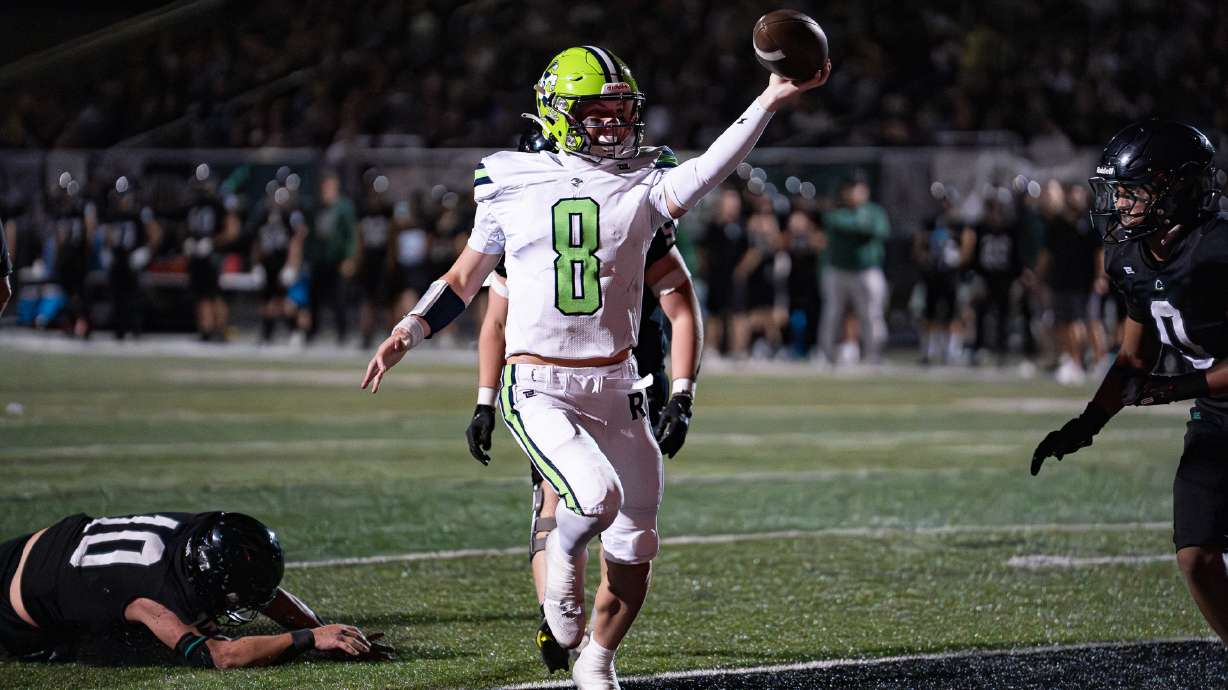 Ridgeline and Green Canyon battle it out in a rivalry bout in North Logan on Sept. 13, 2024.