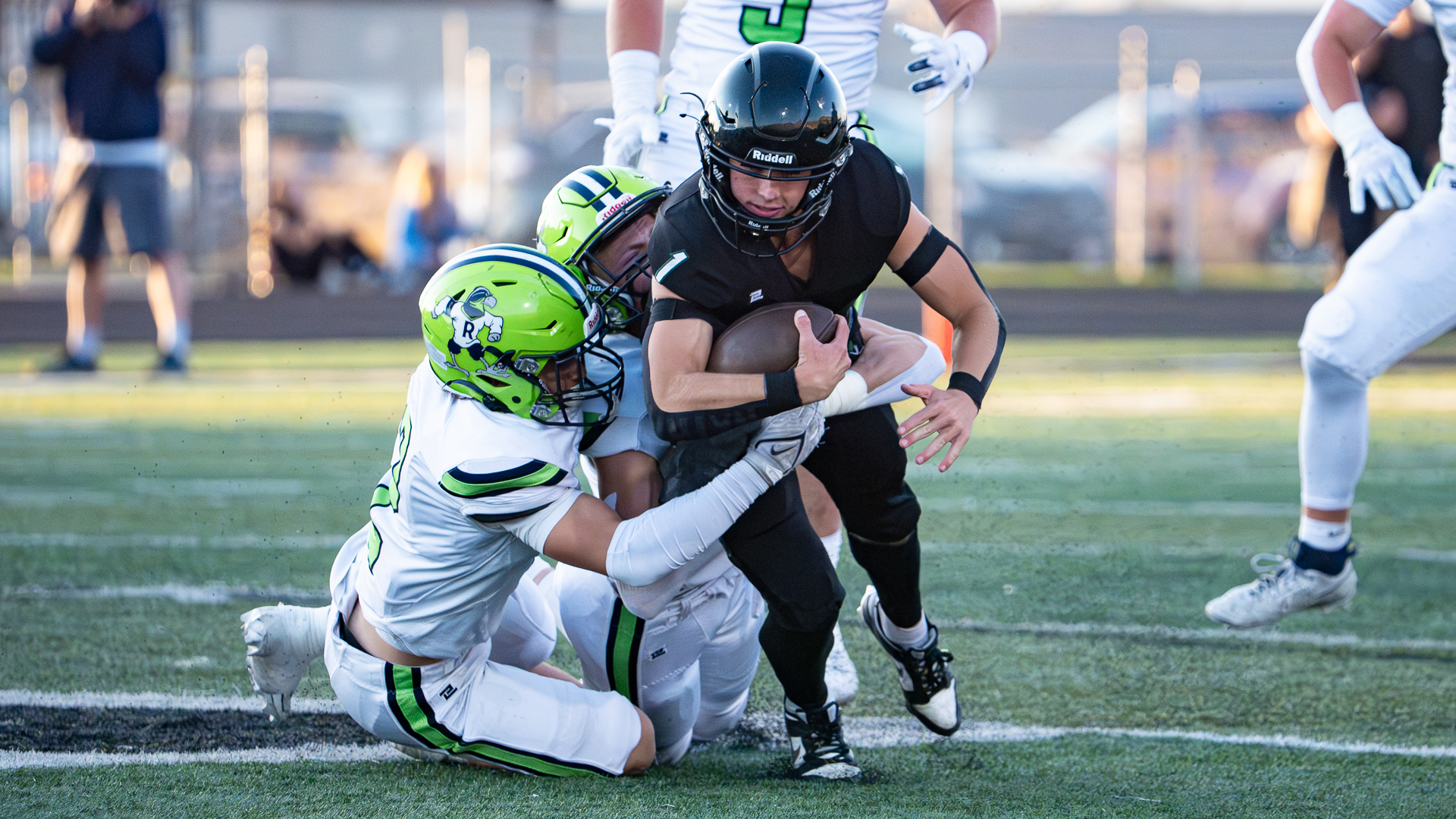 Ridgeline and Green Canyon battle it out in a rivalry bout in North Logan on Sept. 13, 2024.