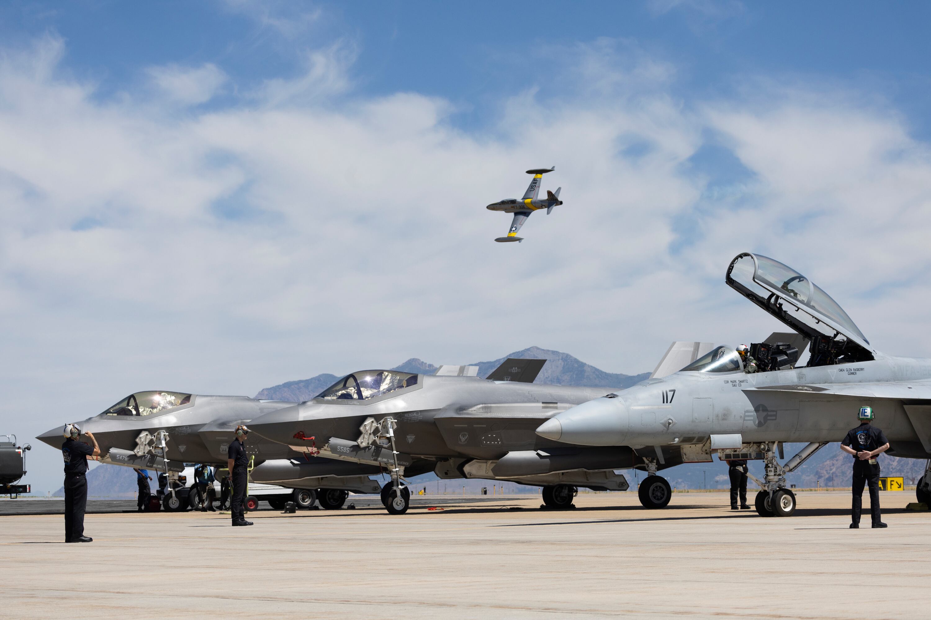 A plane flies overhead during rehearsal for the air show at Hill Air Force Base on June 28. An Idaho congressman is asserting more than 43 million acres of agricultural land is owned by foreign nations — including adversaries.