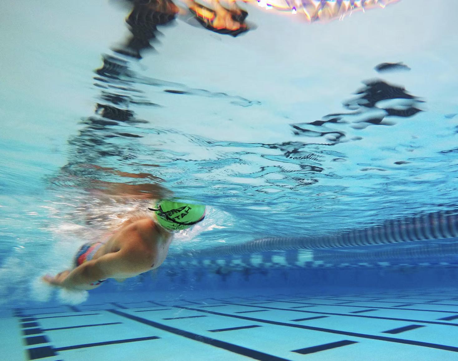 Alex Gilson swims at the Provo Recreation Center in Provo on Sept. 3, as he trains for an upcoming triathlon.