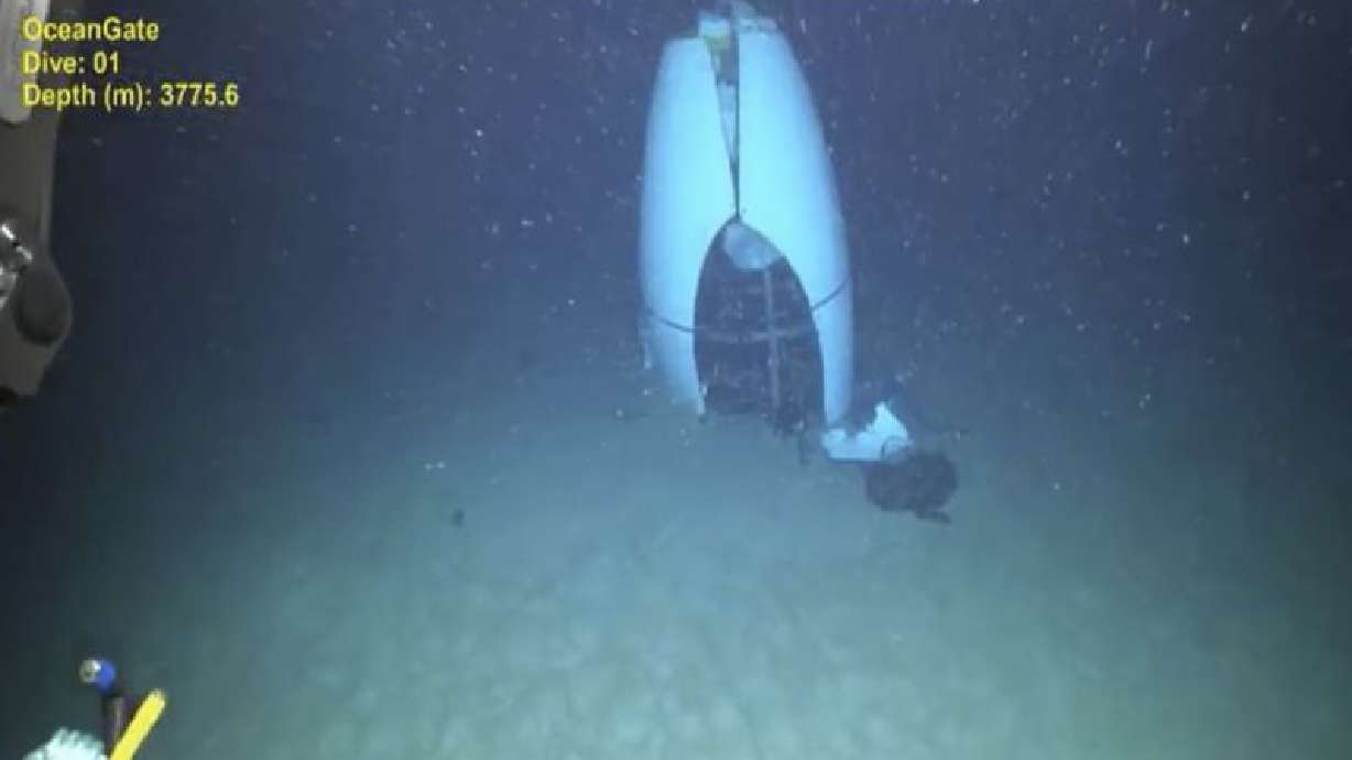 This June 2023 image shows remains of the Titan submersible on the floor of the Atlantic Ocean. A former key employee labeled a doomed experimental submersible unsafe prior to its last, fatal voyage.
