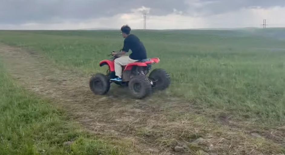 A man experiences his first time on an ATV when the unthinkable happens in Inner Mongolia, China, Aug. 10.