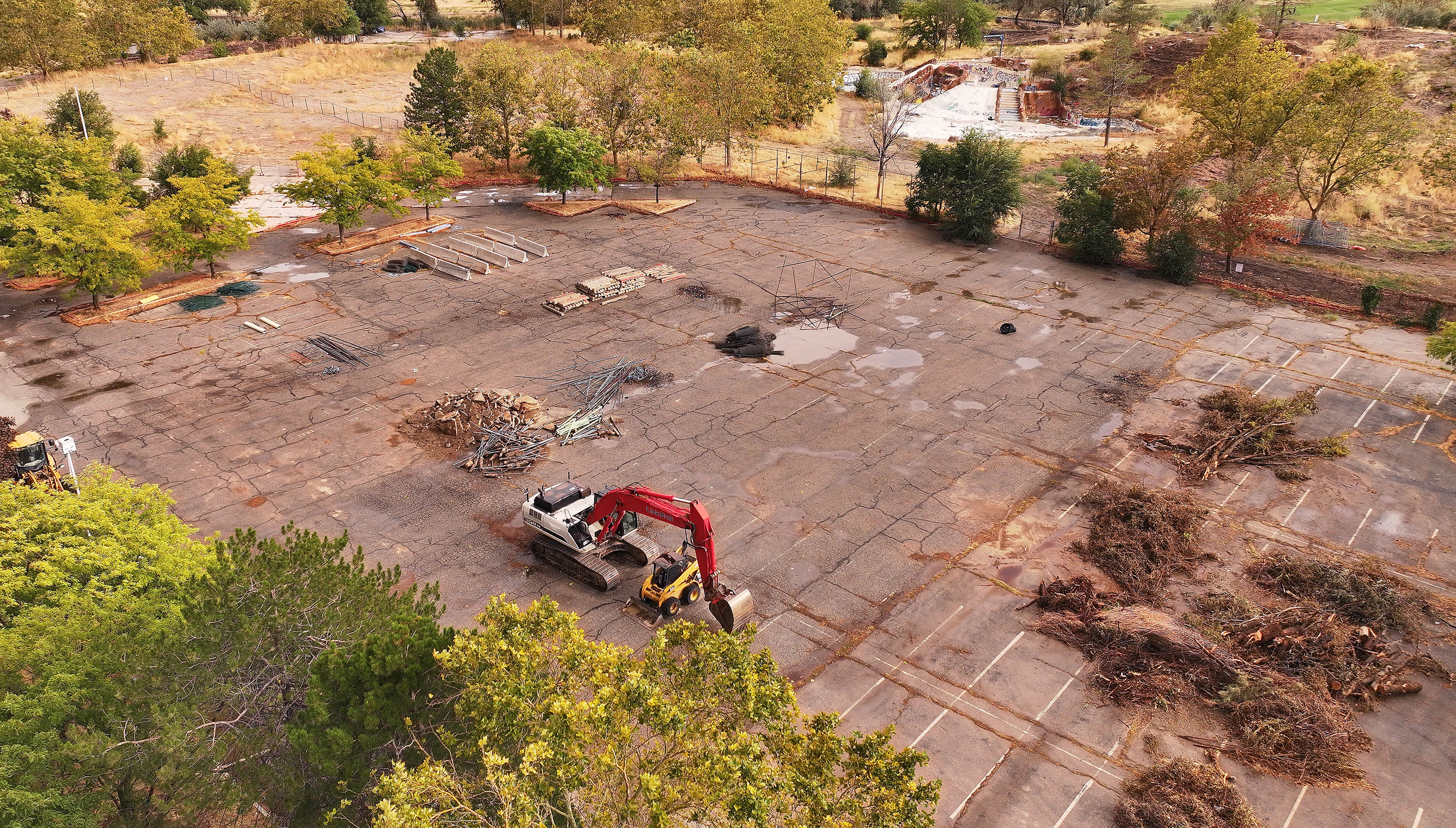 Construction continues on Glendale Regional Park in Salt Lake City on Tuesday. Ground broke on the project last year, but the first phase of the park is now slated to open in summer 2025.
