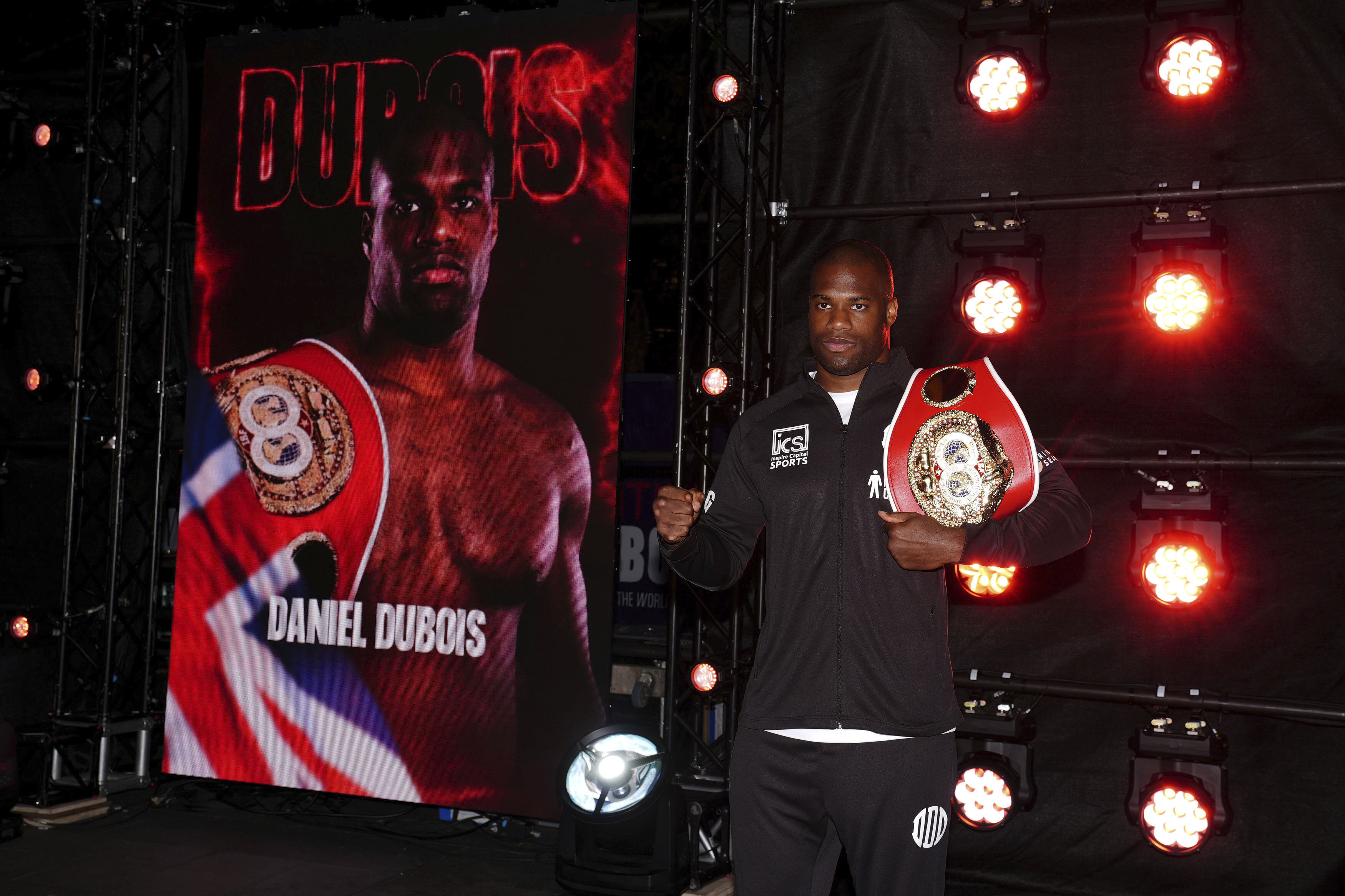 British boxer Daniel Dubois arrives at the Odeon Luxe Leicester Square, London, Tuesday Sept.17, 2024.