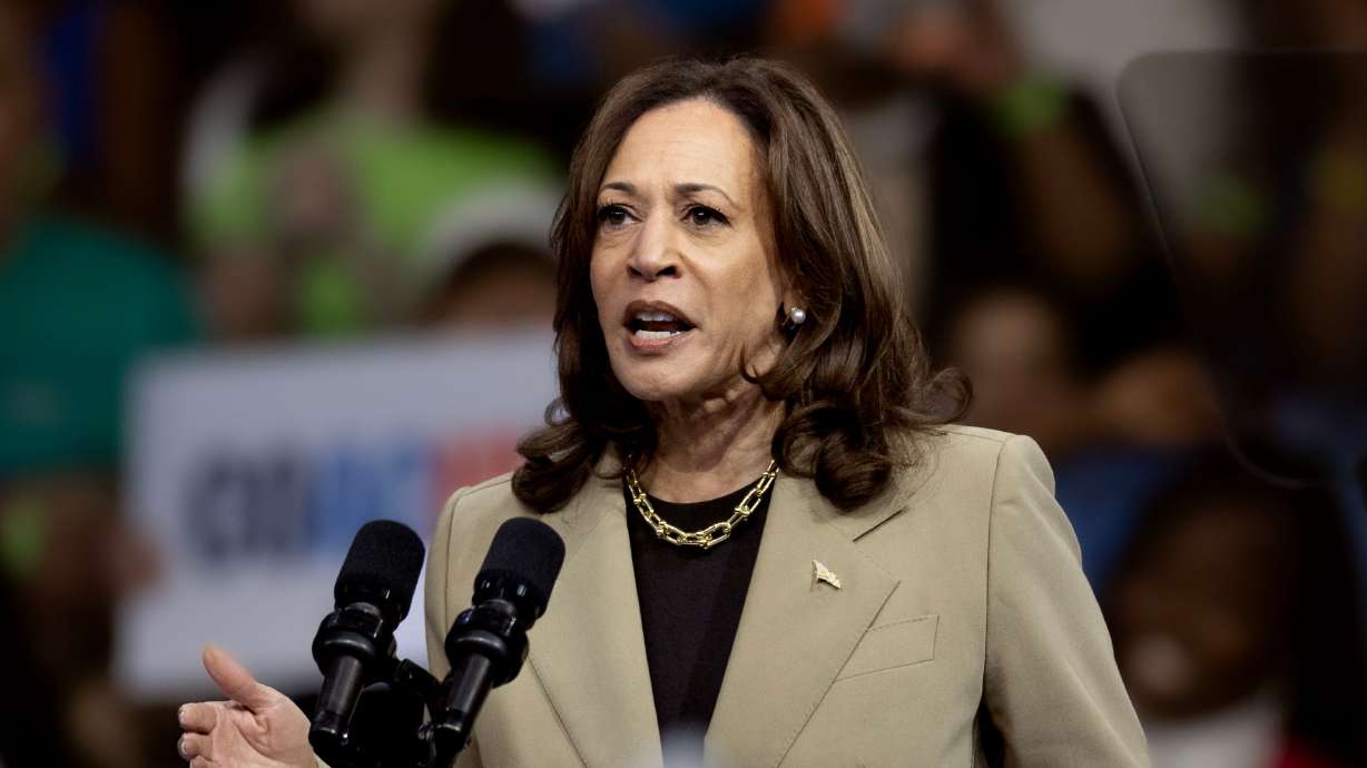Vice President Kamala Harris speaks in Glendale, Ariz., on Aug. 9. Over 100 Republican former national security officials and members of Congress endorsed Vice President Kamala Harris in a letter of support Wednesday.