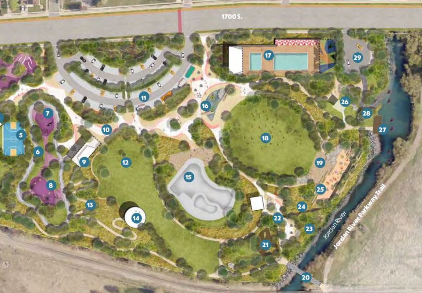 This map shows the latest version of the Phase Two layout of Glendale Regional Park. An initial design plan is expected to be released next year as the project moves forward.