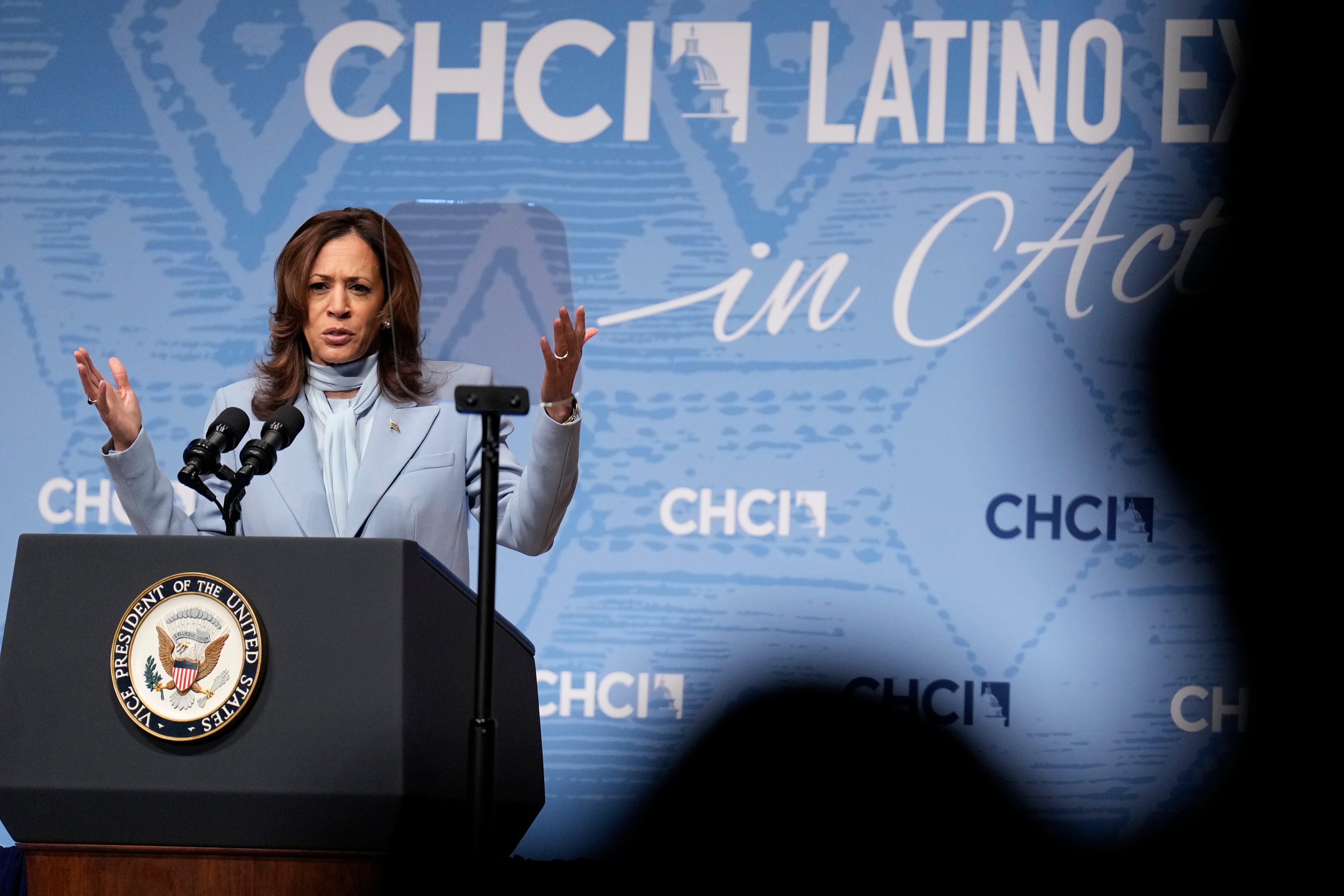 Vice President Kamala Harris is hammering a middle-class message to Latinos on the economy, while speaking about immigration only sparingly.