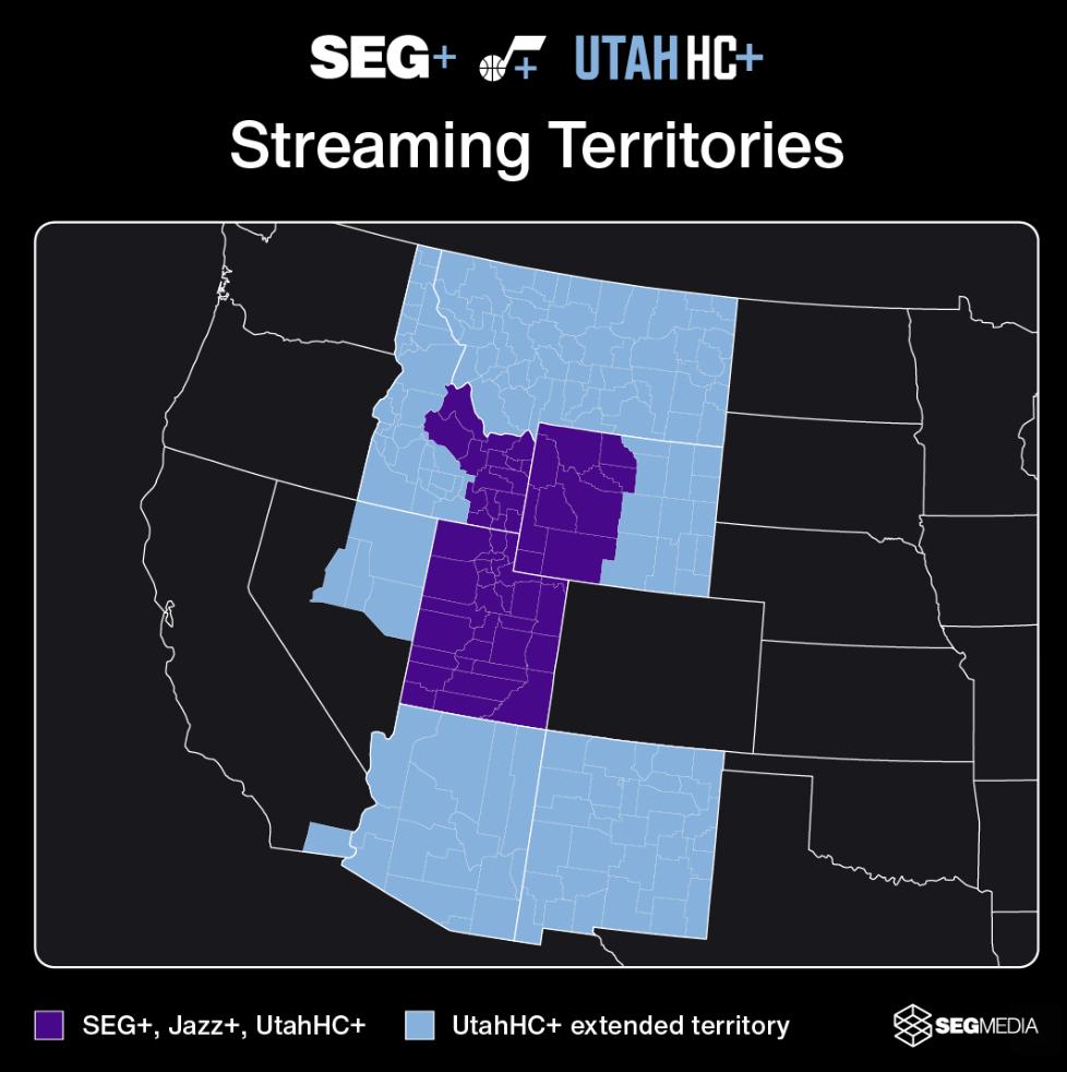 Streaming territoires for SEG+, Jazz+ and UtahHC+