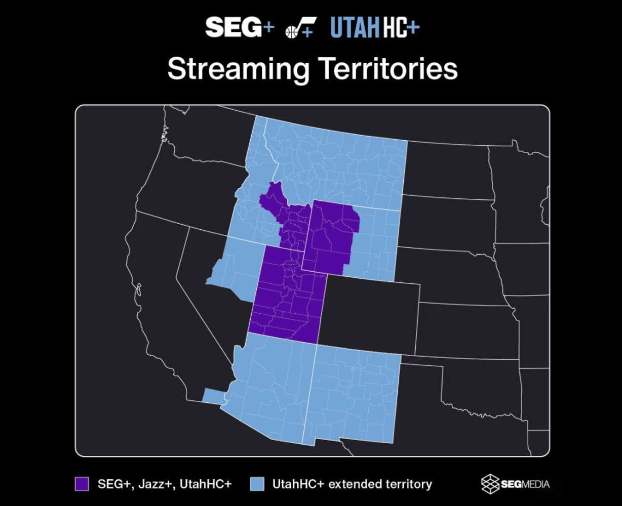 Streaming territoires for SEG+, Jazz+ and UtahHC+