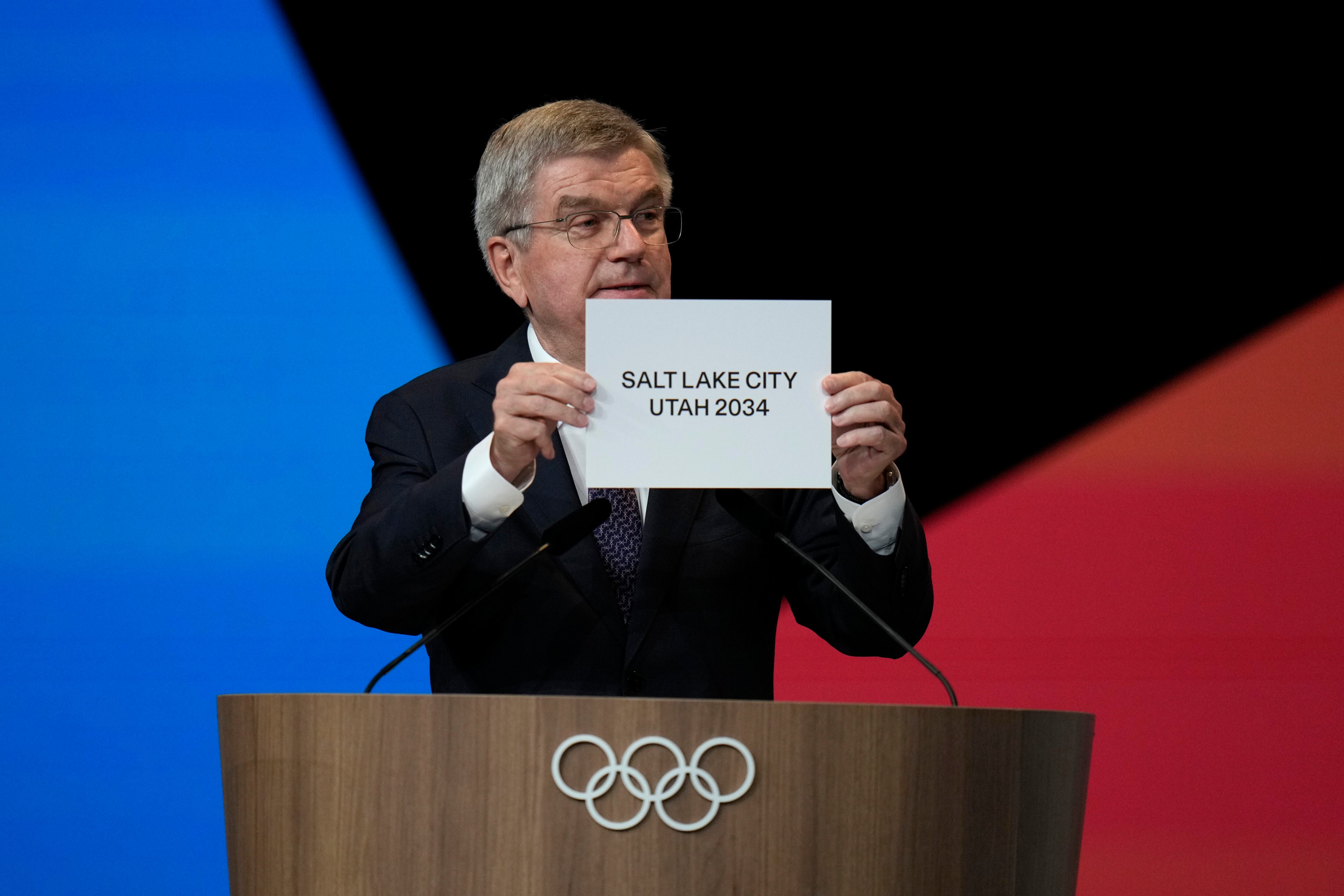 International Olympic Committee President Thomas Bach speaks July 24 in Paris, France. Bach is set to spend Sept. 27 and 28 in Utah during a trip to the United States.