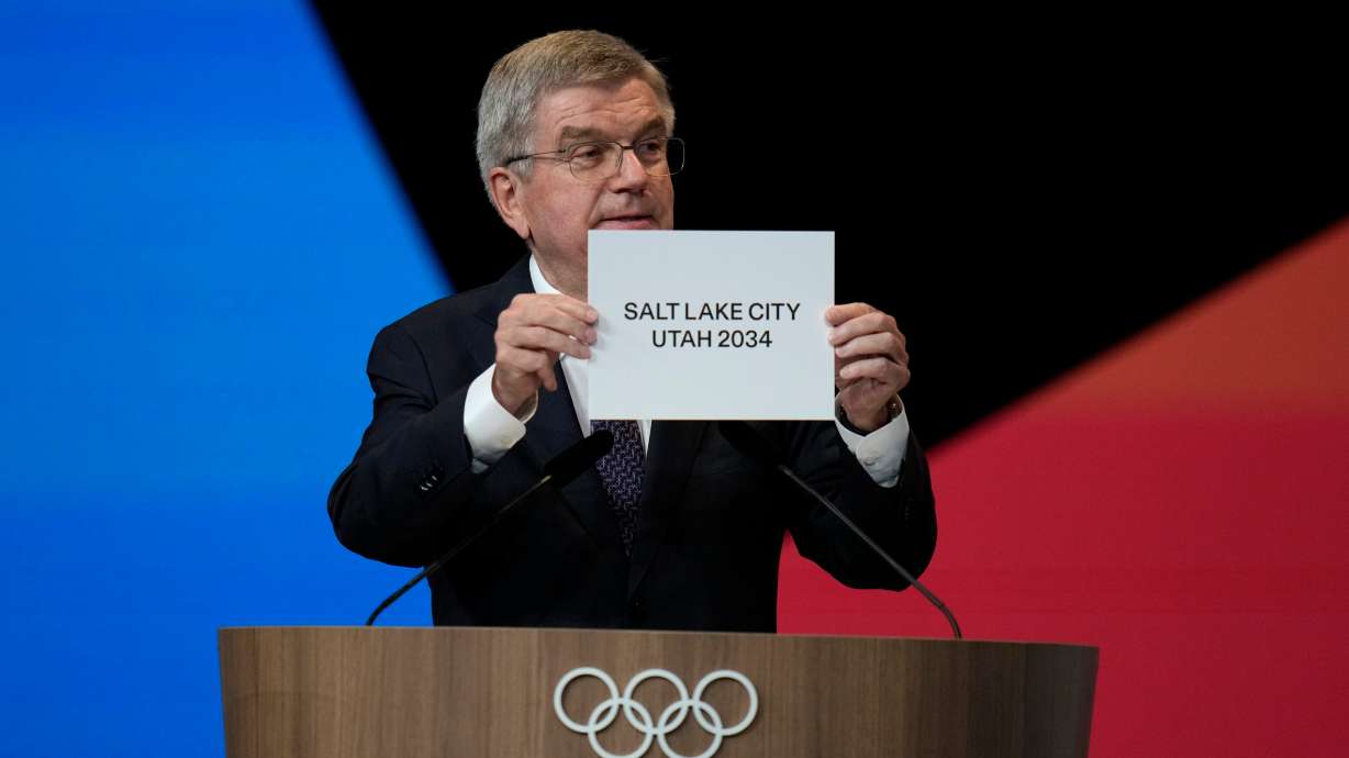 International Olympic Committee President Thomas Bach speaks July 24 in Paris, France. Bach is set to spend Sept. 27 and 28 in Utah during a trip to the United States.