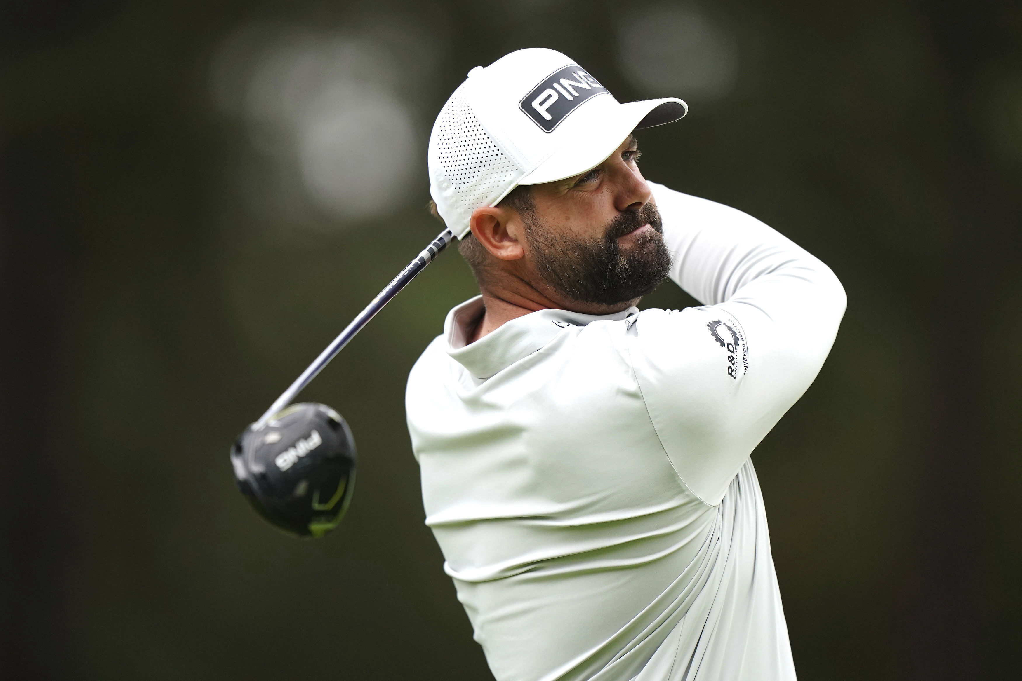England's Matthew Baldwin tees off the 8th during day two of the 2024 BMW PGA Championship at Wentworth Golf Club in Virginia Water, England, Friday, Sept. 20, 2024.