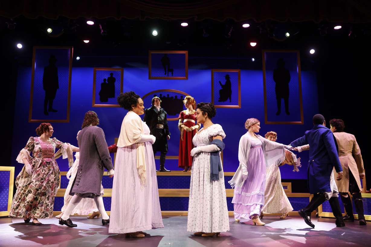 Actors perform "Pride and Prejudice" at the Grand Theatre in Salt Lake City in May 2024. Playwright Melissa Leilani Larson wrote the play, which was recently licensed and has been produced in various states.