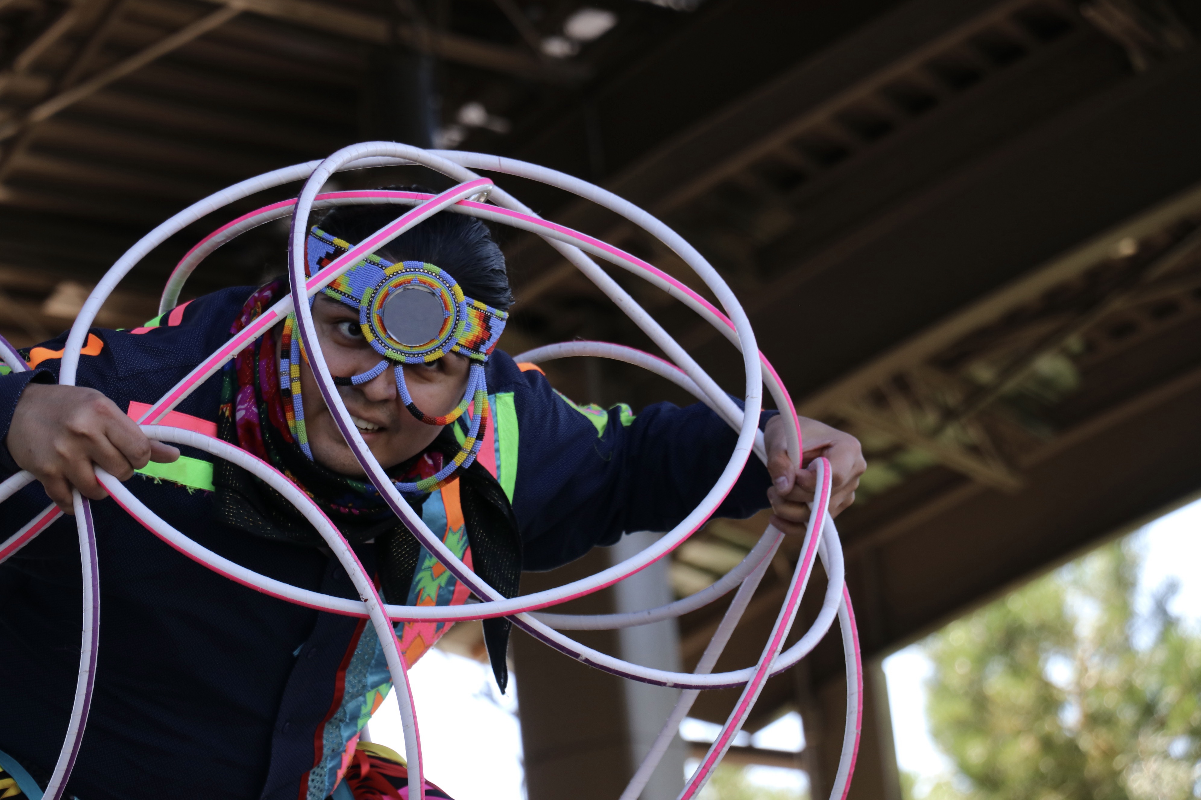 Naakai Tsosie competed at the inaugural Intermountain Hoop Dance Competition at Red Butte Gardens, in Salt Lake City, on Saturday.