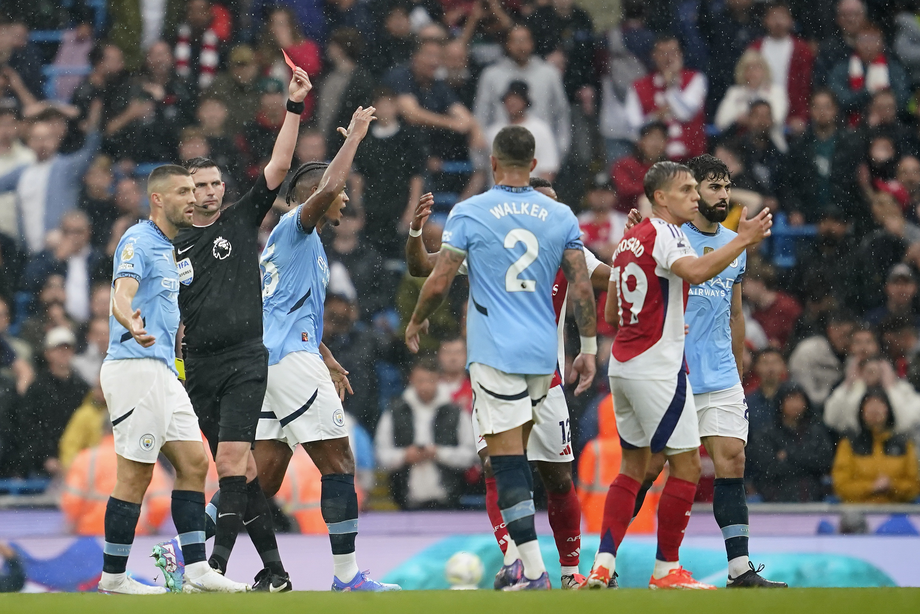 Arsenal sees red again as Trossard sent off against Man City