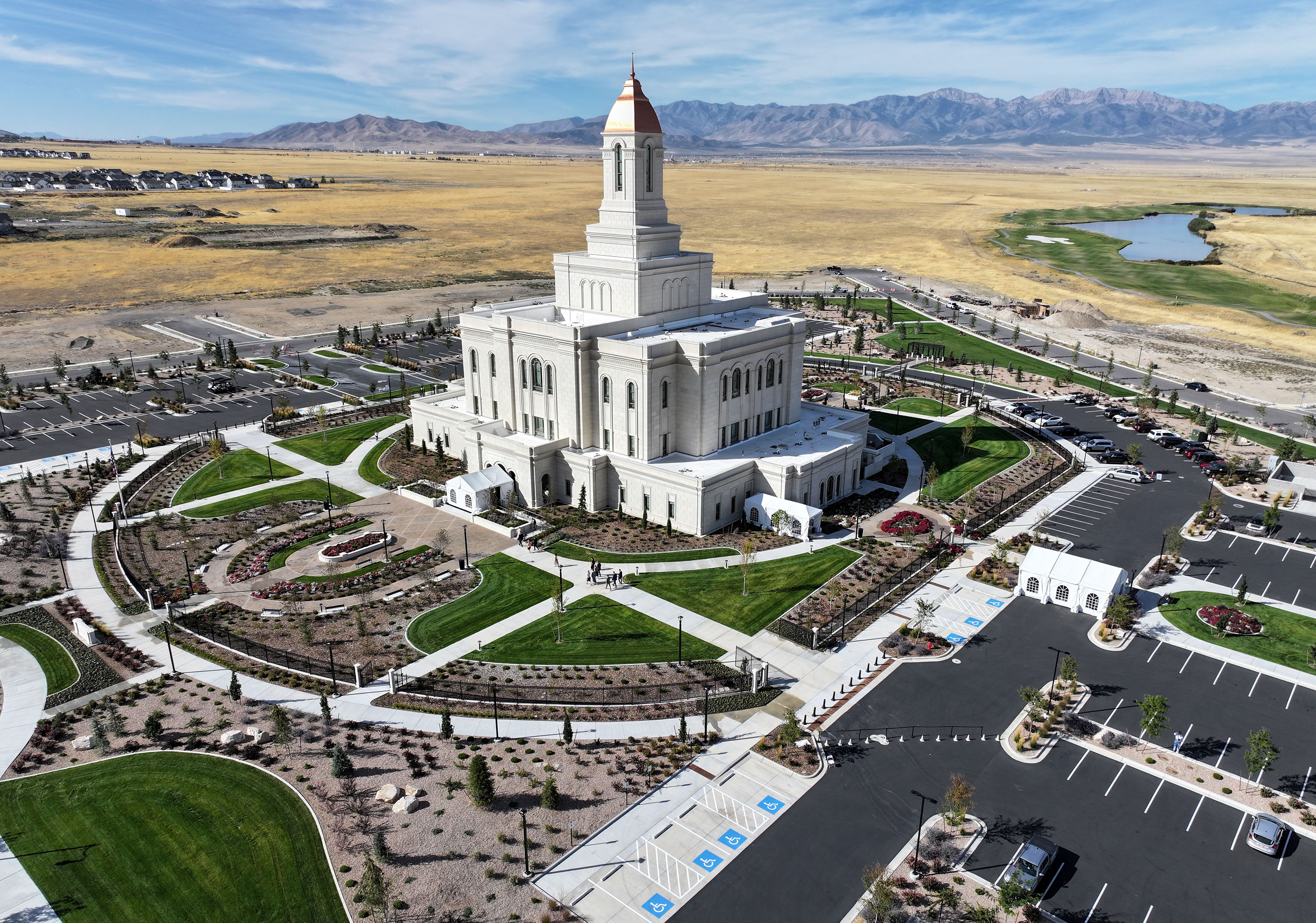 The new Deseret Peak Utah Temple in Tooele is pictured on Monday.