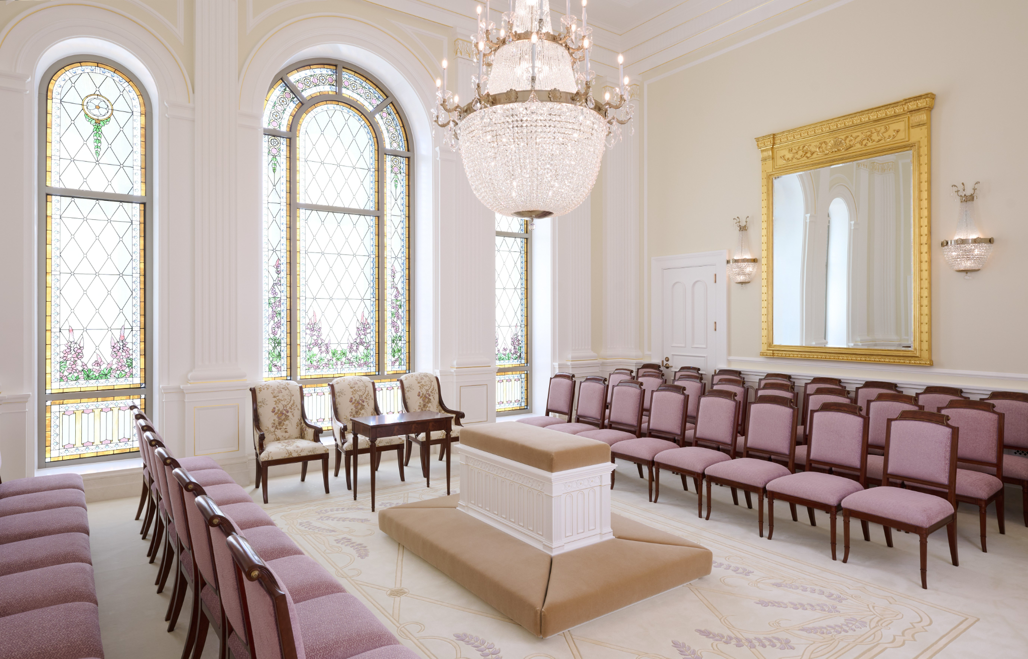 A sealing room at the Deseret Peak Utah Temple in Tooele. A public open house for the temple begins on Thursday, following a media day on Monday.