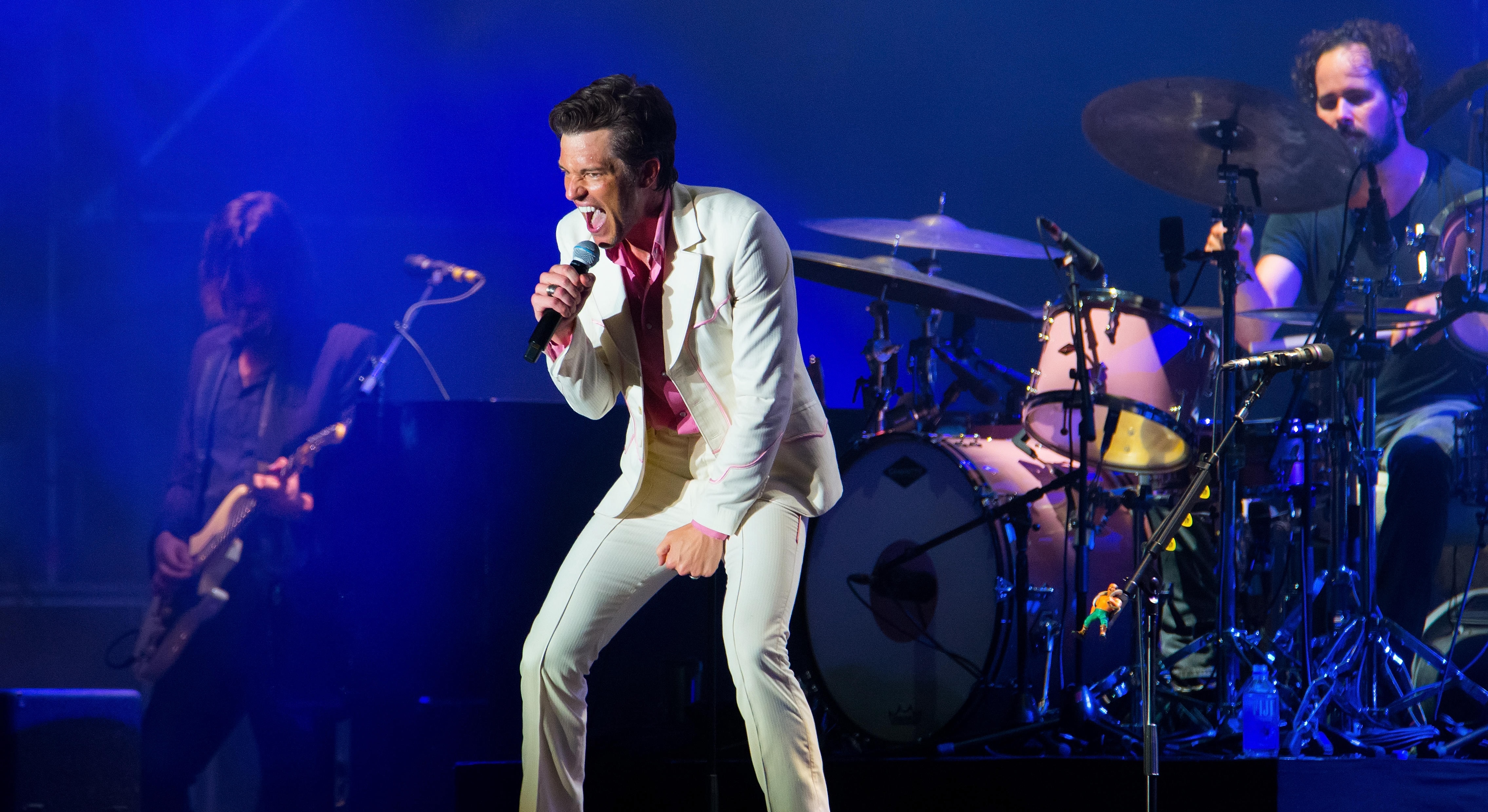 Brandon Flowers of The Killers performs on July 20, 2018 in Benicassim, Spain. Utah Gov. Spencer Cox took a break as donors lifted him up for crowd-surfing during a private Killers concert Monday.