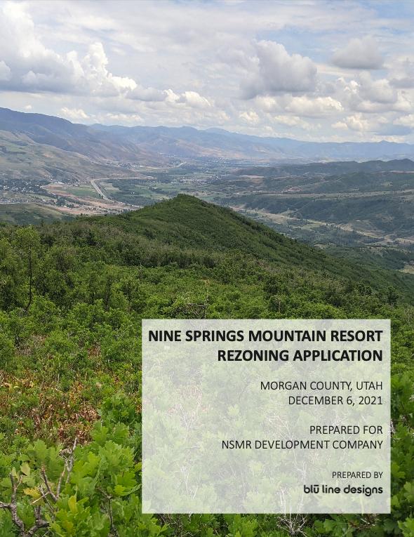 The cover of the report submitted to Morgan County officials outlining the proposed Nine Springs development between Mountain Green and Snowbasin ski resort.