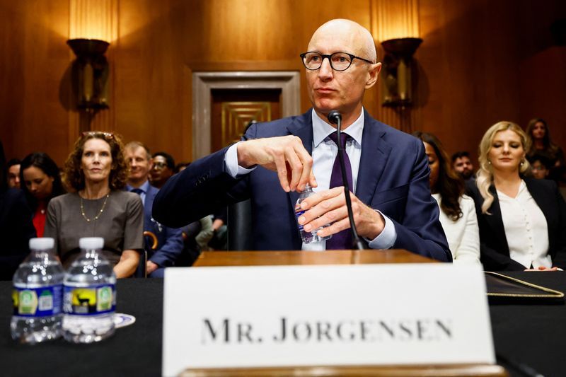 Novo Nordisk CEO Lars Jorgensen prepares to testify before a Senate Health, Education, Labor, and Pensions Committee hearing on U.S. prices for the weight loss drugs Ozempic and Wegovy, on Capitol Hill in Washington, Tuesday.