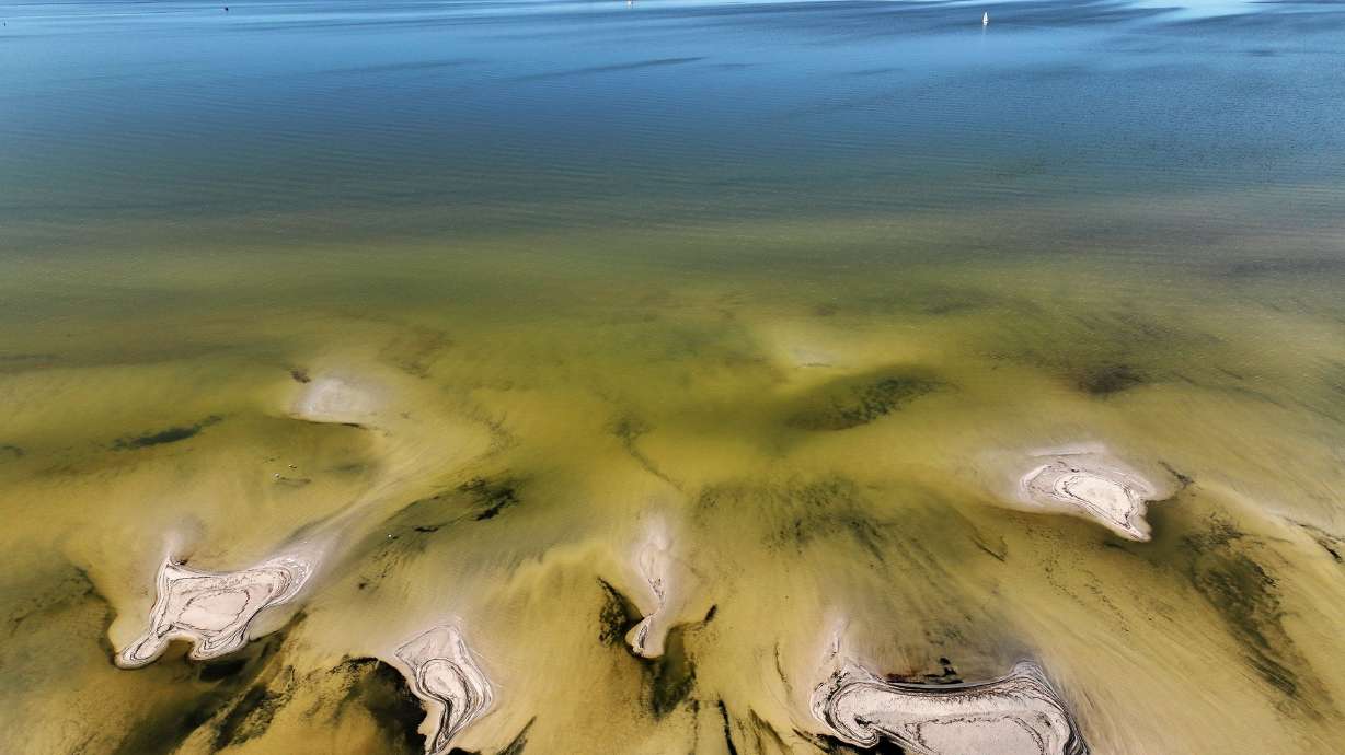 Sand bars near the shoreline of the Great Salt Lake near Magna on Tuesday. A bill was endorsed in the House on Tuesday expanding the geographical reach of the Central Utah Completion Act to encompass the Great Salt Lake drainage.