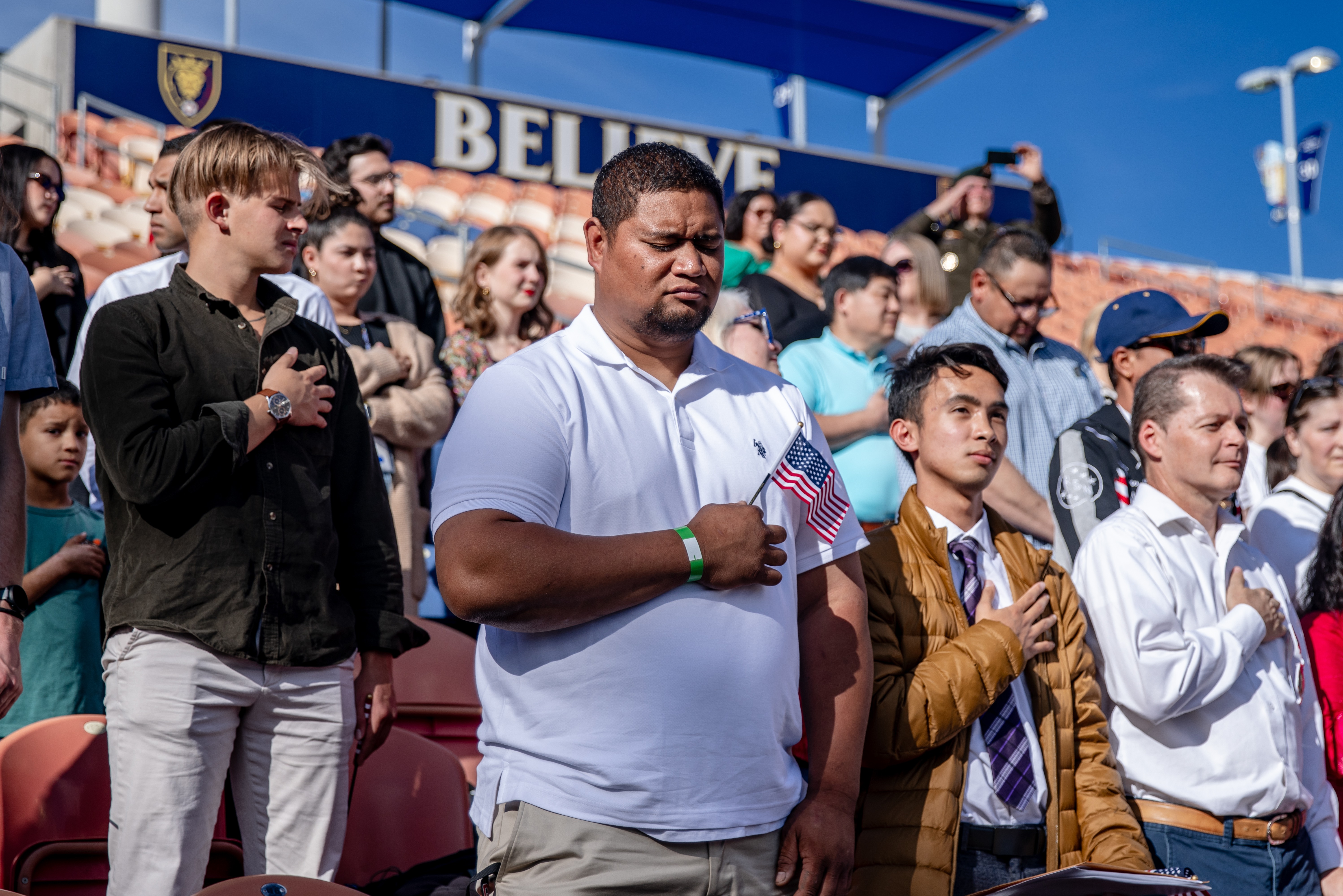 Real Salt Lake hosted a naturalization ceremony at its Sandy stadium on Sept. 18. The team is an unofficial partner in a planned state initiative to encourage eligible immigrants to seek U.S. citizenship.