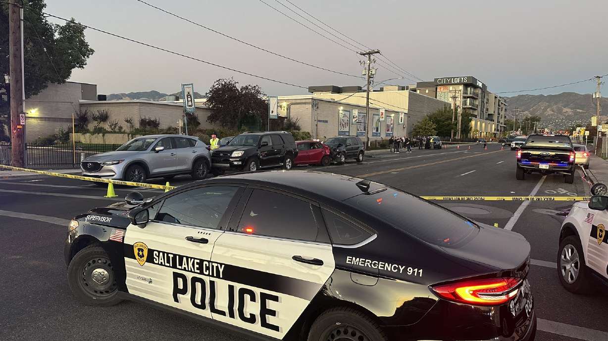 Police respond to a crash in Salt Lake City that sent one person to the hospital on Sept. 24.