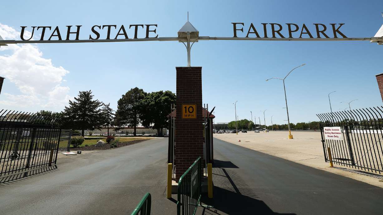 The Utah State Fairpark entrance in Salt Lake City on July 25, 2023. Kilby Block Party organizers say its 2025 event will be "bigger and better than ever" with 75 artists performing across four days at the Fairpark.