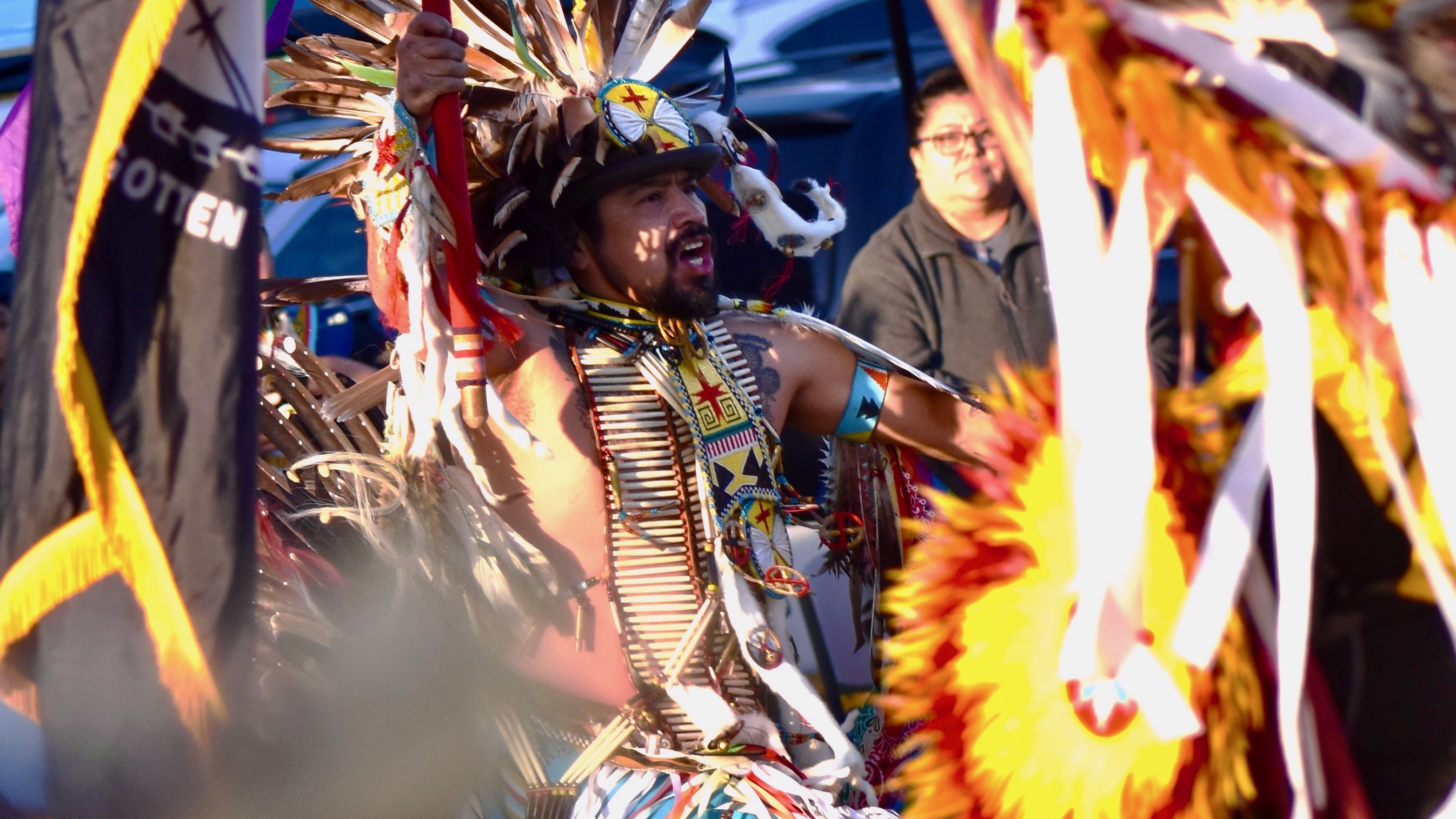 Carl Moore of the Native American advocacy group PANDOS performs during the grand entry at a powwow the group held in Tooele in 2023. This year's installment will be on Friday and Saturday.