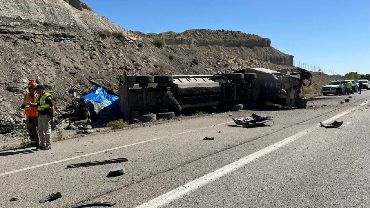 Utah Highway Patrol troopers investigate a deadly multi-vehicle crash Thursday on U.S. 6, north of Price.