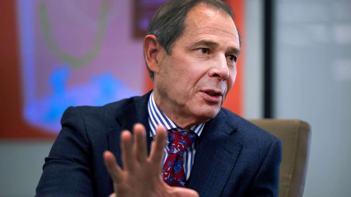 U.S. Senate candidate and 3rd District Rep. John Curtis speaks during a Deseret News Editorial Board meeting at the Deseret News office in Salt Lake City on April 24. Curtis and Democratic New York Rep. Alexandria Ocasio-Cortez offered each other support on their bills this week.