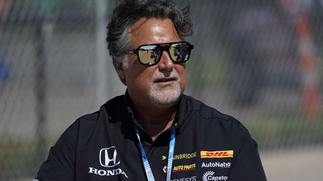 FILE - Team owner Michael Andretti looks on during practice for the IndyCar Detroit Grand Prix auto racing doubleheader on Belle Isle in Detroit, June 11, 2021.