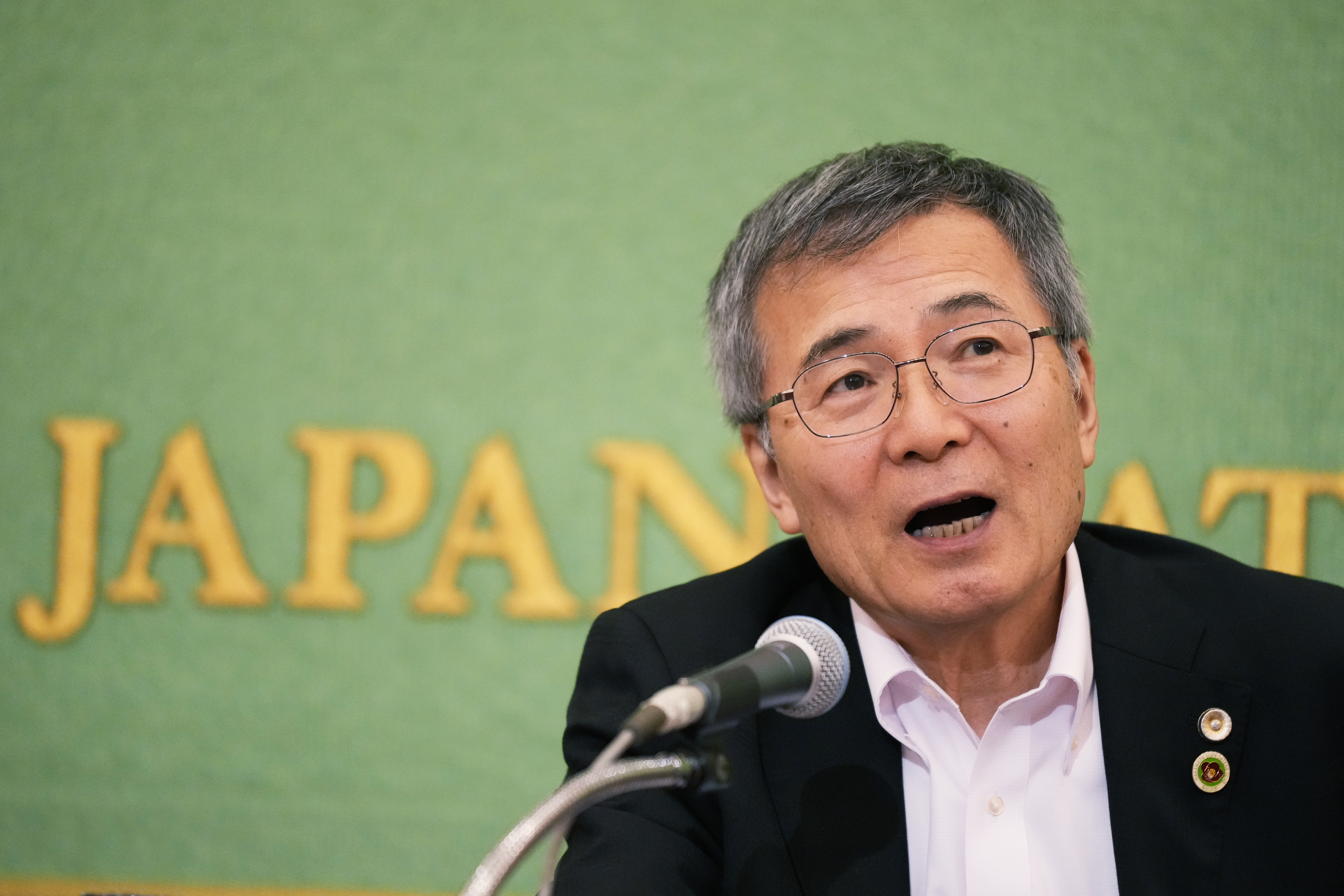 Hideyo Ogawa, lawyer for Iwao Hakamada, who was recently acquitted by a district court after a retrial for a 1966 quadruple murder, speaks during a news conference in Tokyo, Monday, Sept. 30, 2024. 