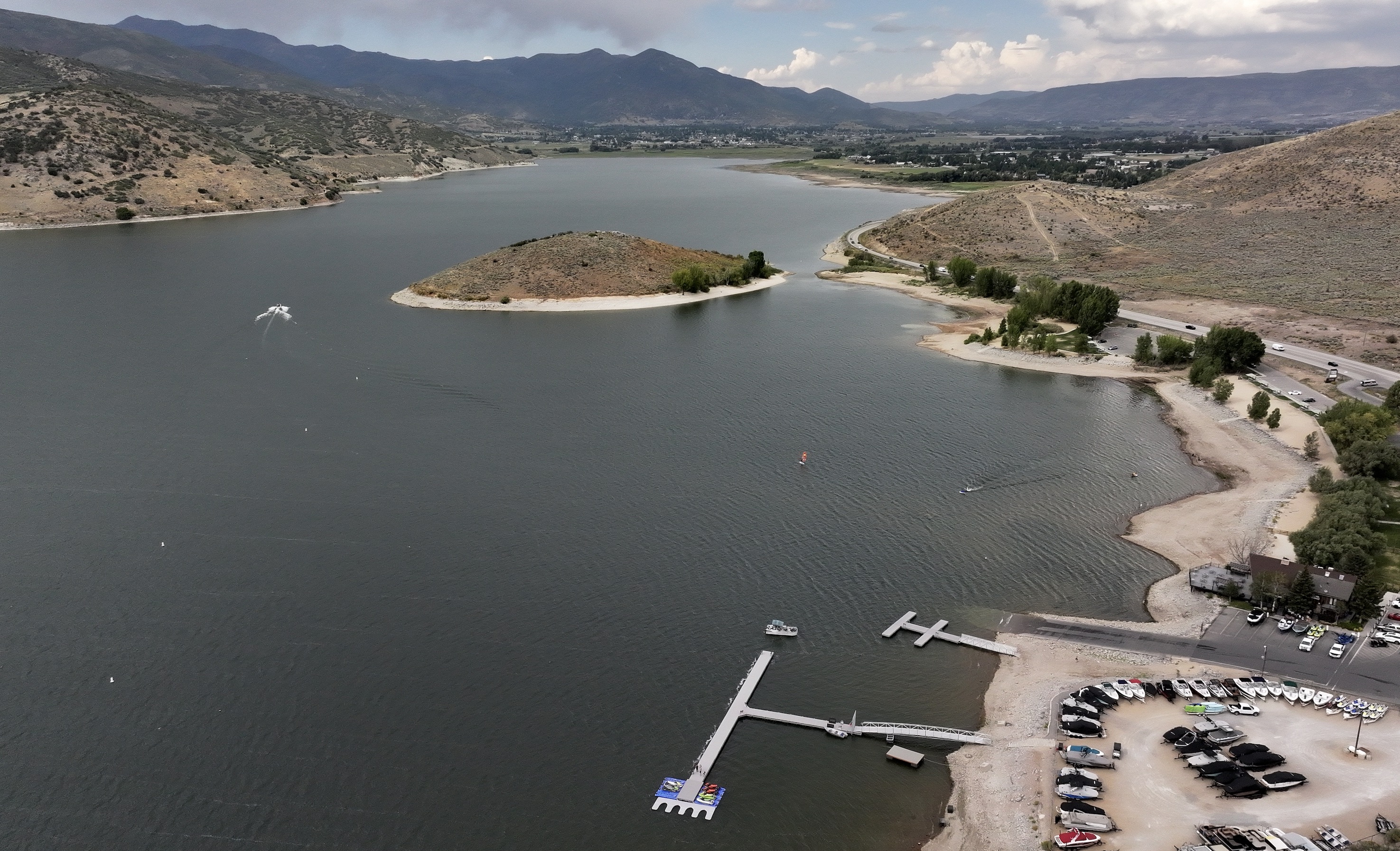 Deer Creek Reservoir in Wasatch County on Sept. 9. A state expert says Utah's water supply is in a good position after a topsy-turvy water year this year, which ended on Monday.