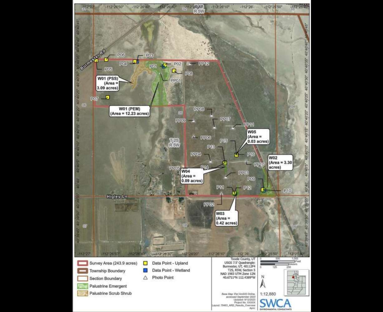 Aquatic resources overview map for the Tooele Valley project area.