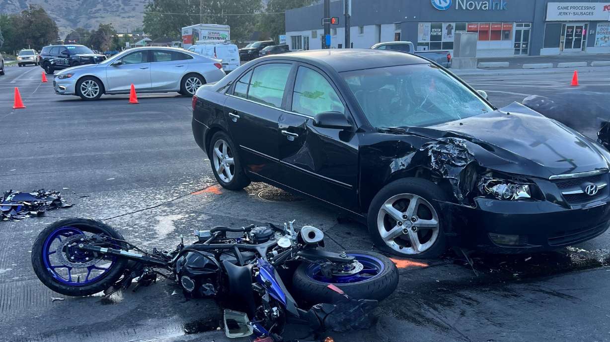 A motorcyclist died from his injuries Wednesday after colliding with a turning car in Provo.