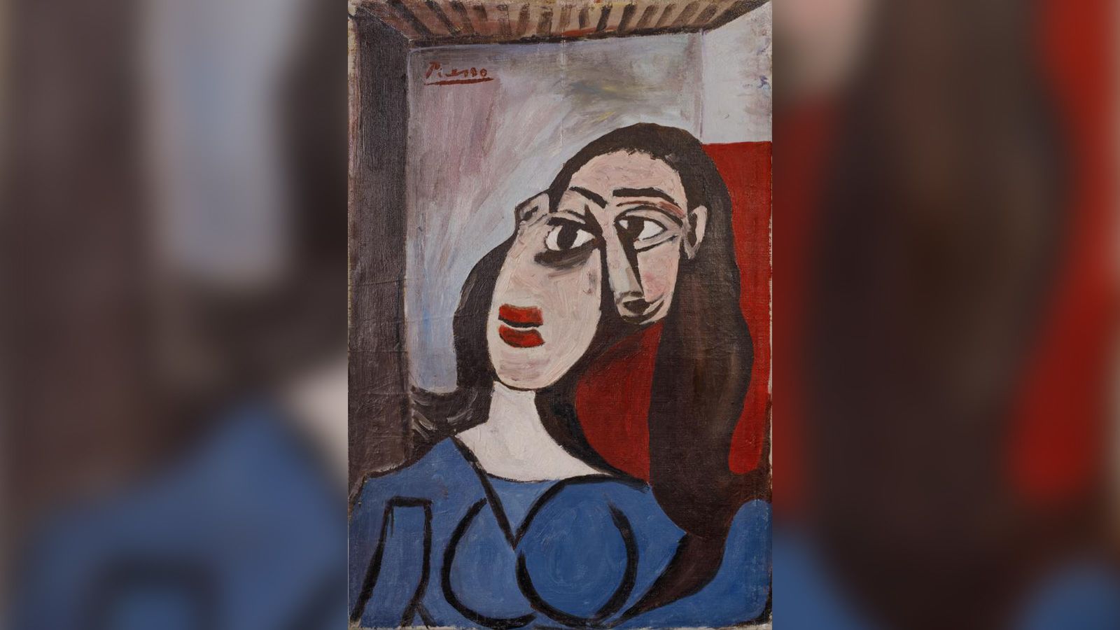 The asymmetrical painting of a woman was found in the basement of a villa in Capri, Italy. Experts say it is a work by Pablo Picasso.