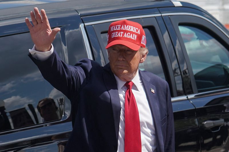 Republican presidential nominee and former President Donald Trump attends an event about the damage caused by Hurricane Helene, in Valdosta, Ga., Monday. A U.S. judge made public a court filing by prosecutors in the Trump election subversion case on Wednesday.