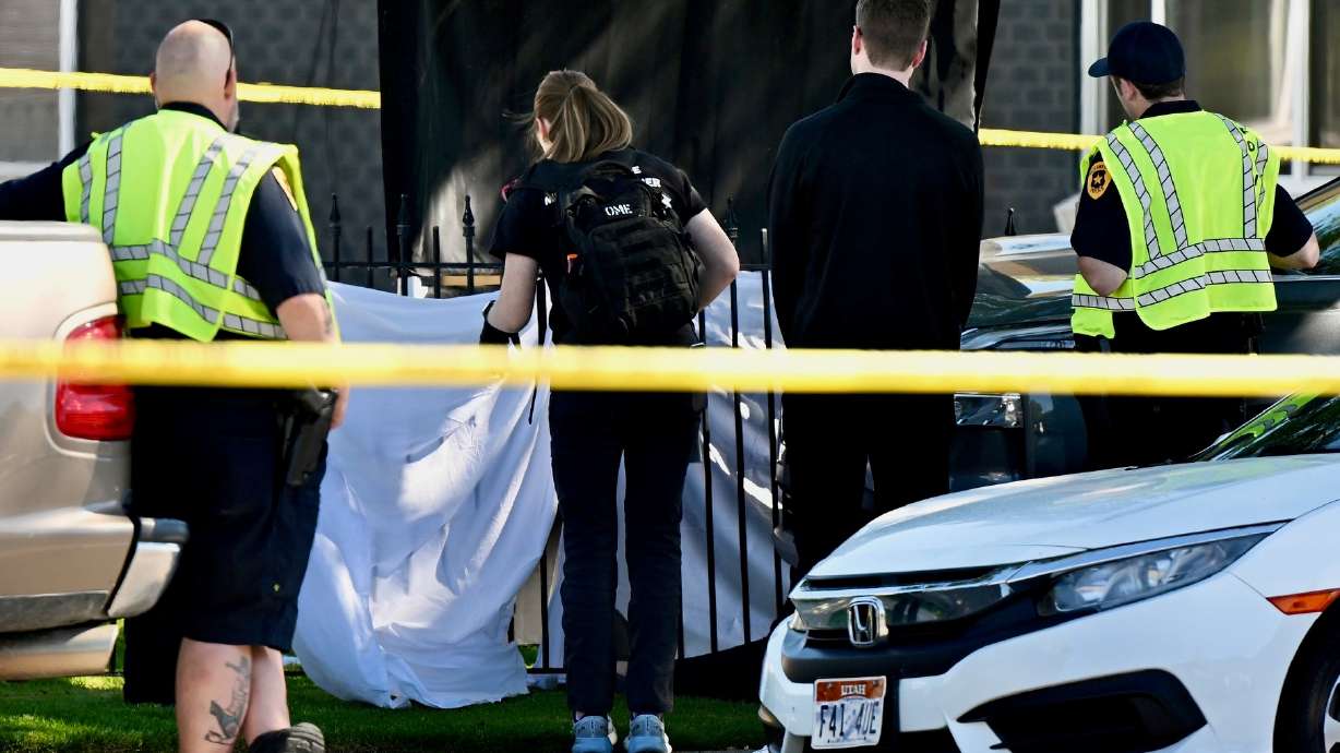 The road at 700 East near Liberty Park, in Salt Lake City, was closed Wednesday afternoon while emergency responders investigate a fatal car accident.