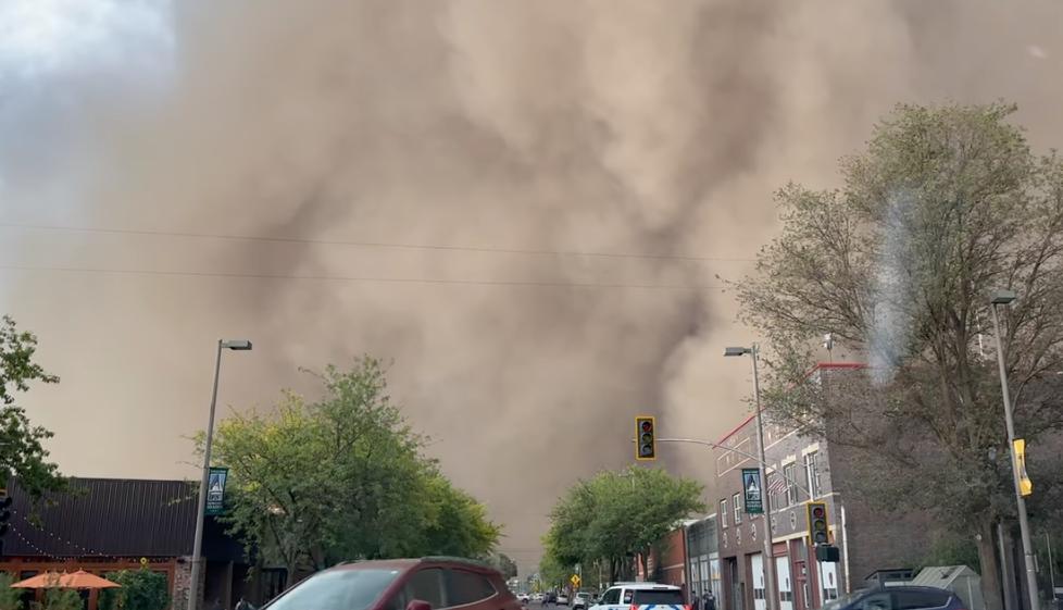 A dust storm rolls into Moscow, Idaho, Sept. 25.