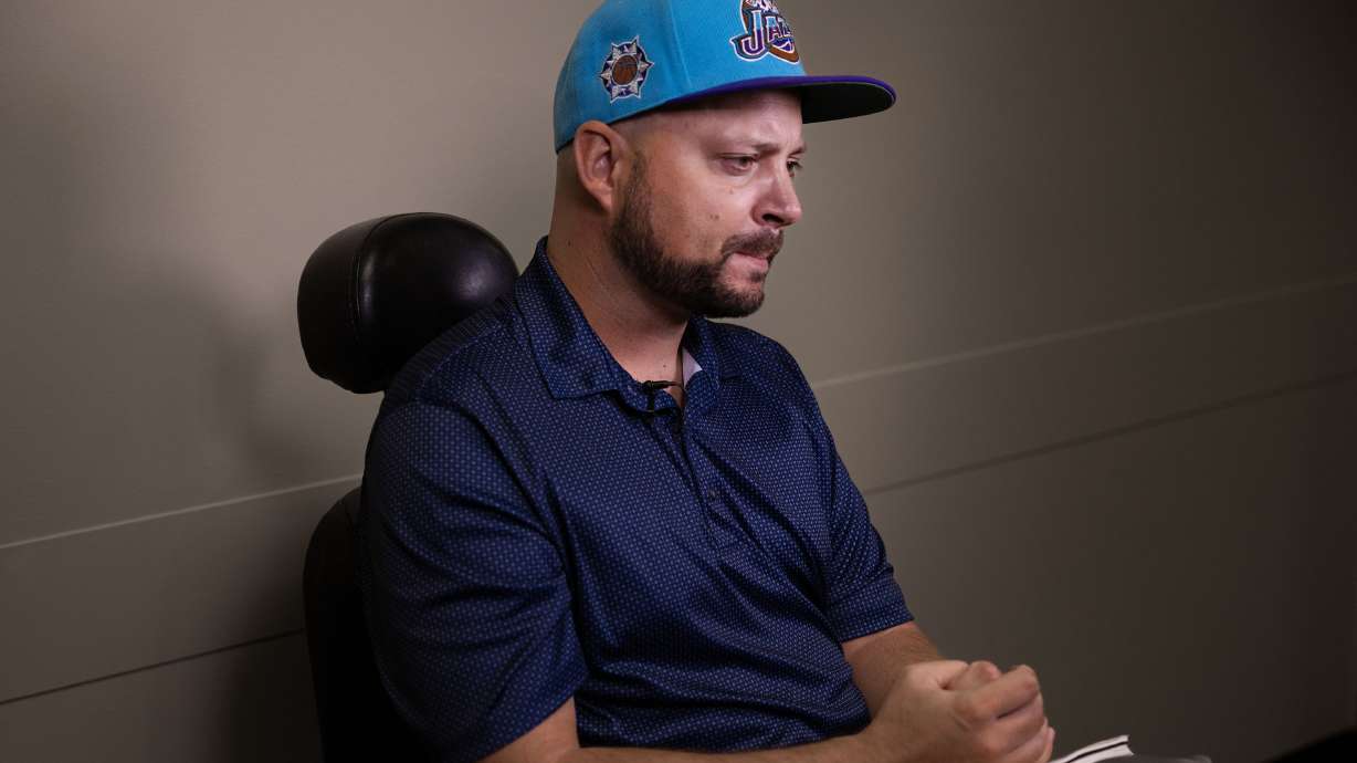 Blake Bockholt talks about the challenges of living with long COVID at the Cannon Health Building in Salt Lake City on Wednesday. A new report highlights new findings showing how common long COVID is in the state.