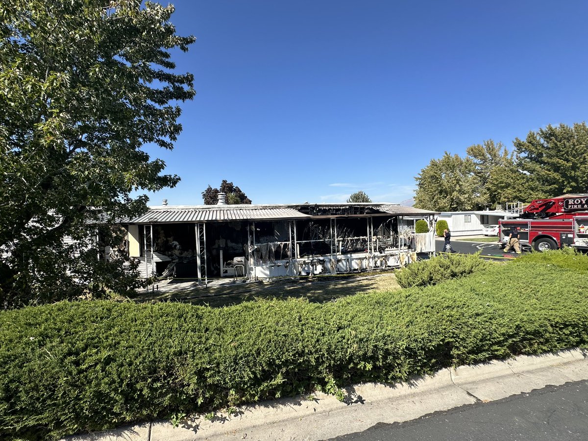 Two people died after a fire trapped them in their mobile home at 3800 S. 1900 West in Roy on Oct. 3. 